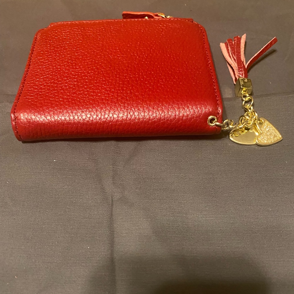 Wallet, small leather red.